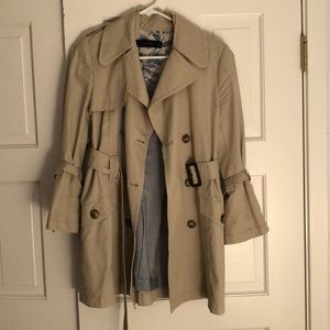 Zara Beige Three-Quarter Sleeve Trench Coat